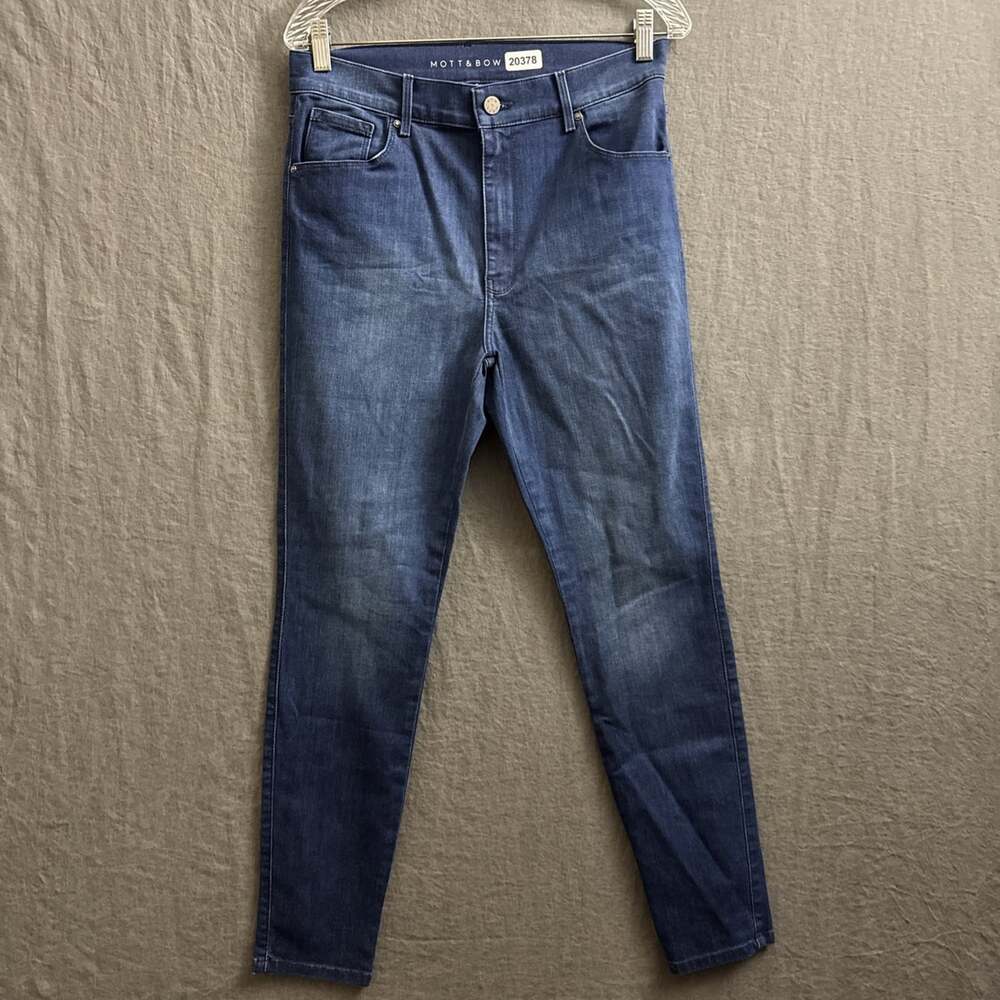 Mott & Bow Women's Size 31 x 30 High Rise Skinny Blue Stretch Denim Jeans